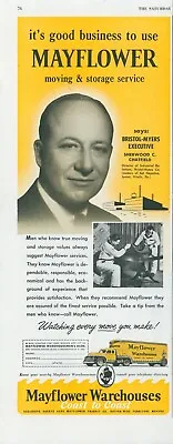 1954 Mayflower Moving Storage Truck Warehouses Sherwood Chatfield Print Ad SP11 • $11.59