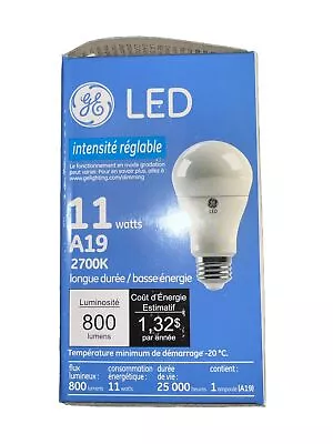 GE Energy Smart 11 Watt 800 Lumen Dimmable LED Light Bulb 11328 LED11DA19V/827 • $16.65