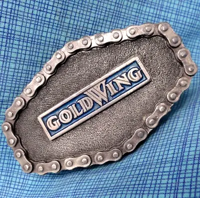 Goldwing Promo Belt Buckle Chain Motorcycle Biker Vtg 70s TGABC          .TAZ112 • $39.99