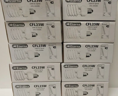 £20 • Buy Pack Of 10 ETERNA CFL23W ES SPIRAL BULBS CFLI 6500K