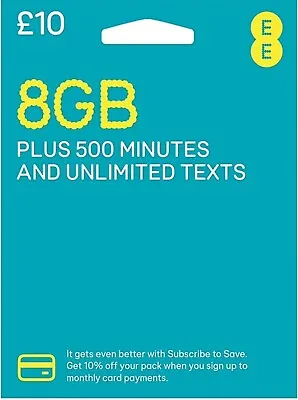 EE / Ee Trio Pay As You Go PAYG SIM Card Loaded With £10 / Ten Pounds Credit • £3