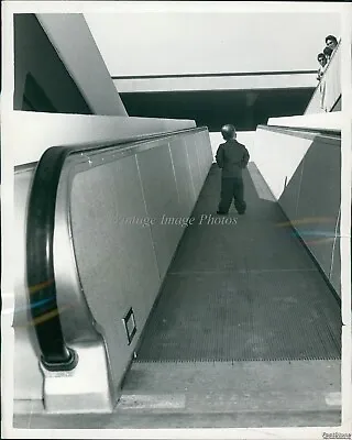 1961 Shopper Rides Moving Sidewalk With Goodyear Ribbed Belt Products Photo 8X10 • $24.99