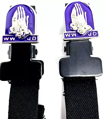 Wwjd Religious Motorcycle Pants Boot Strap Stirrup Heavy Duty Clip Made In Usa • $23.99