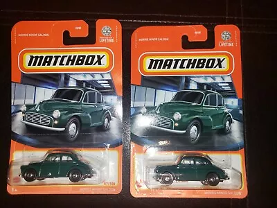 (2) Morris Minor Saloon Green Matchbox Cars 57/100 New In Package • $7