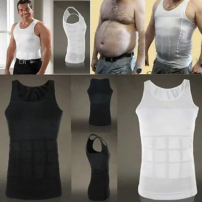 Men Vest Body Slimming Tank Top Tummy Shaper Belly Underwear Shapewear Girdle • $14.79