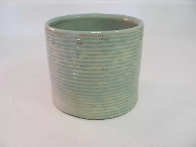 Zanesville Stoneware Company Pottery Planter Bowl Vase Homespun Line Green Blue • $29.99