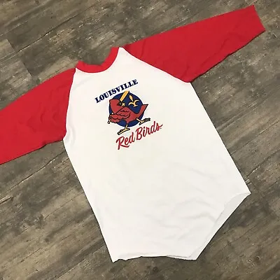 Vintage 80s Louisville Redbirds Baseball Raglan Tshirt Size Large Sportswear USA • $34.99