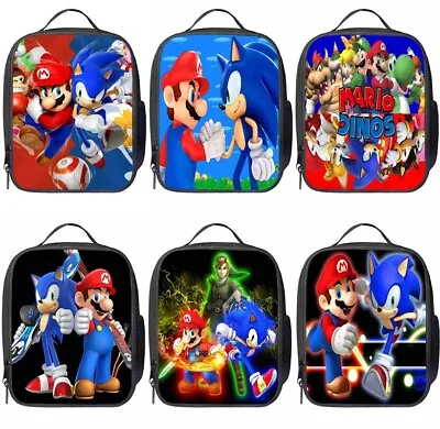 £8.99 • Buy Kids Super Mario Sonic Insulated Lunch Box Bags School Picnic Snack Cool Bag UK