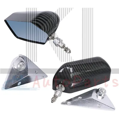 $38.99 • Buy 2pc Side Rearview Mirror With Blue Mirror F1 Racing Car Drift Carbon Fiber Looks