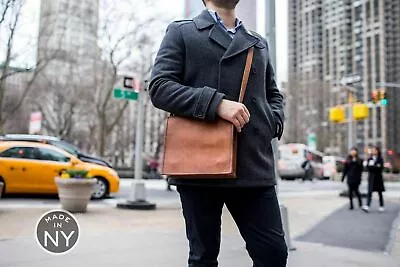 Men's Genuine Vintage Brown Leather Messenger Bag Shoulder Laptop Bag Briefcase • $80