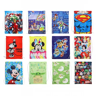 18 Inch Kids Licensed Cartoon Cinch Bag Travel Backpack Drawstring Tote • $9.95