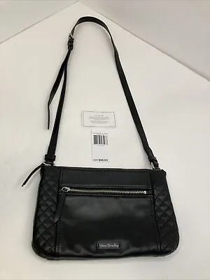 Vera Bradley Carryall Small Leather Crossbody Black Purse Bag Used With Tags • $38