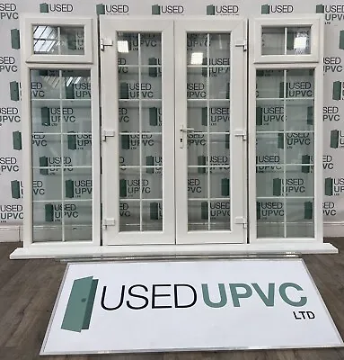 £849.90 • Buy Upvc Pvcu French Doors White Georgian Bars Top Window Side Lights External Used