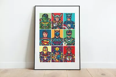 Marvel DC Super Hero Pop Art Wall Art Print - Poster Or Picture For Framing • £4.75