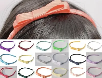 £2.79 • Buy Classic Girls Children's Hair Bow Alice Band Headband Handmade - Over 20 Colours