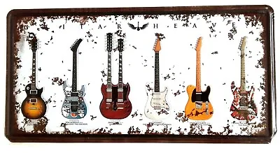 Guitar Decorative License Plate Hard Rock Heavy Metal Fender Gibson • $7.57