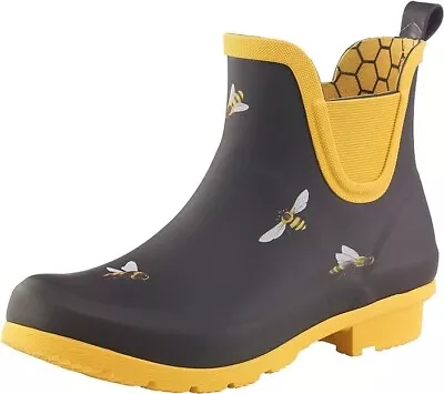 Galleria Enterprises  Chelsea Rain Boot Size US 10 M Black Bees • $54.99