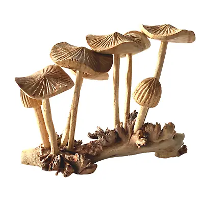 Magic Meanie Mushroom Fungi Carving Parasite Wood Bali Art Sculpture Hand Carved • $66.96