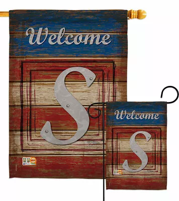 Patriotic S Initial Garden Flag Americana Decorative Gift Yard House Banner • $18.95