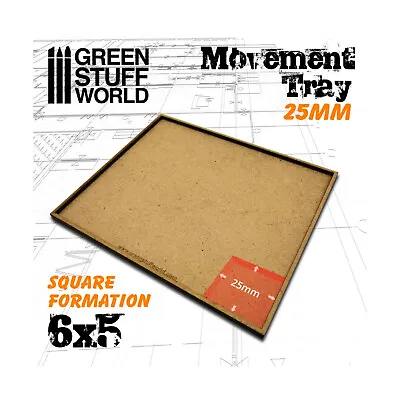 Green Stuff World Bases 25mm Square Movement Trays - 6x5 Pack New • $4.69