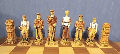 Chess Set Golf History.  Hand Painted SAC Set. 13cm King. Perfect Condition. • £199.95