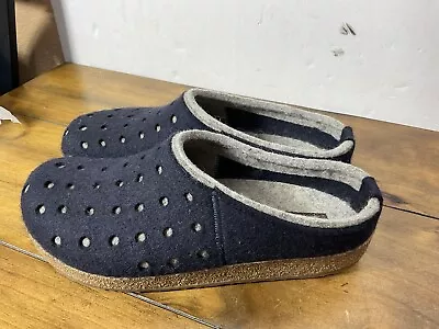Haflinger Grizzly Wool Blue Clogs Size 42 US11 • £47.24