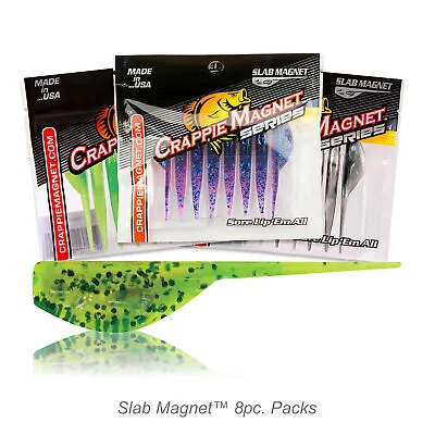 Leland's 2.5  Crappie Slab Magnet Soft Fishing Baits 33 Colors Available 8 Count • $5.99