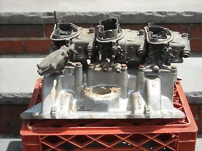 1970 Mopar 440 6 Pack Intake Manifold Six Pack Cast Iron WITH CARBERATORS • $2499.99