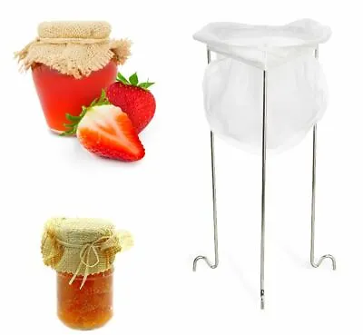 Jam Straining Kit Set Jelly Making Marmalade Preserve Stand Bag Strainer Nylon • £9.74