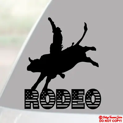 Rodeo Bucking Bull Rider Riding Cowboy Sport Vinyl Decal Sticker Car Window Jdm • $2.99