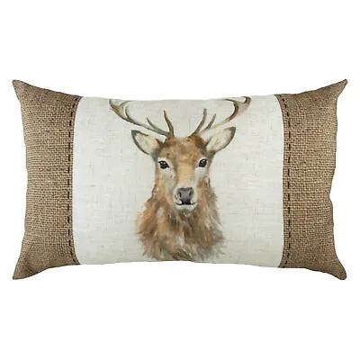 Evans Lichfield Hessian Stag Cushions • £13