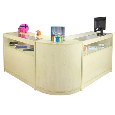 £499.99 • Buy Shop Counters Retail Storage Maple Shelves Display Cabinet Showcase Glass Fusion