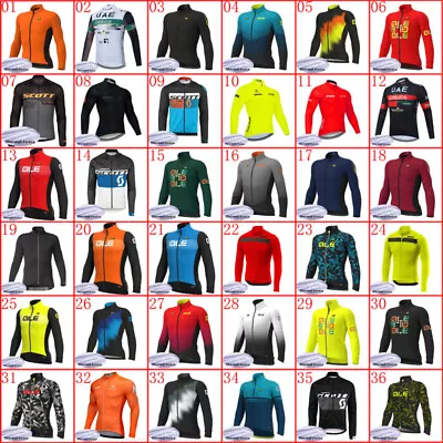 Men Winter Cycling Jersey 2023 Thermal Fleece Bike Shirt Warmer Bicycle Clothing • $45.52