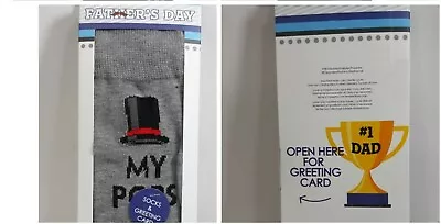 Fathers Day Men's Crew Socks - Funky Socks  -  Choose Design With Greeting Card • $7.46