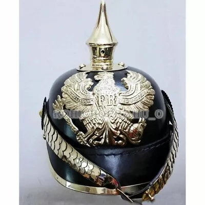 Prussian German Pickelhaube Helmet Imperial Officer’s Leather Helmet • $117.69