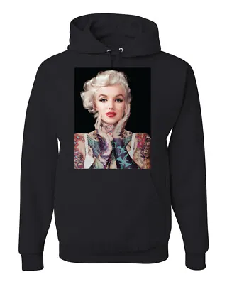 $34.99 • Buy Marilyn Monroe Tattoos Black Pop Culture Unisex Graphic Hoodie Sweatshirt
