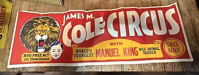 Vintage 1950s James M Cole Circus Poster • $99