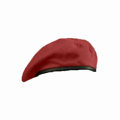 Men's Wool Military Beret Cap Army Type Hat Soldier Fancy Costume Adjustable Red • $20.22