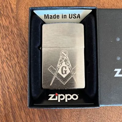 Zippo Freemasons Masonic Square And Compass Oil Lighter With Box Unfired • $181