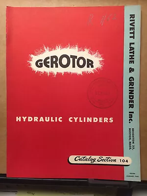 Vtg Rivett Lathe & Grinder Catalog 1950 Gerotor Hydraulic Cylinders Machine Tool • $18.98