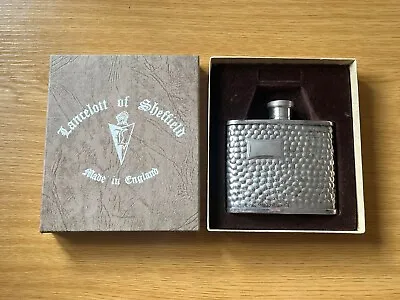 £12 • Buy Lancelott Of Sheffield 4oz Pewter Hip Flask Made In England BOXED