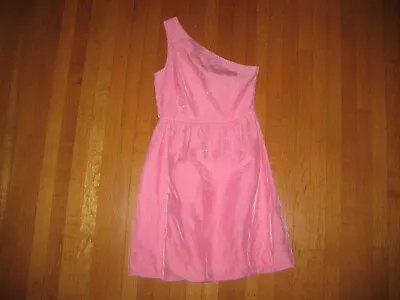 J Crew Women's Size 0 One Shoulder Dress Pink Linen Blend • $18