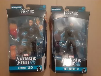 Marvel Legends Series Fantastic Four  BLACK SUIT Mr FANTASTIC  HUMAN TORCH • $65