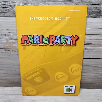 Mario Party N64 Nintendo 64 Manual Instruction Booklet ONLY - MINT • $19.95