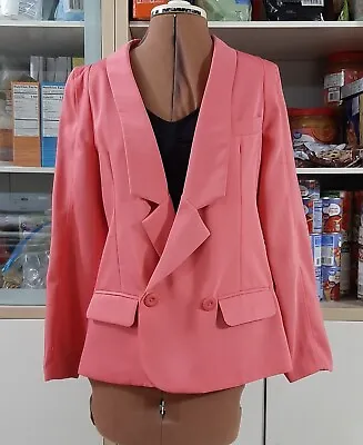 $30 • Buy Size M Womens Zara Woman Dusty Rose Pink Suit Jacket Double Breasted Blazer NWT