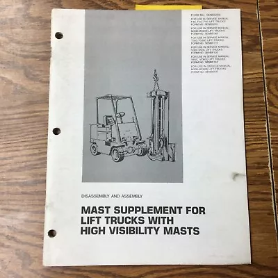 CAT Caterpillar MAST DISASSEMBLY & ASSEMBLY SERVICE MANUAL FORKLIFT TRUCK GUIDE • $39.99