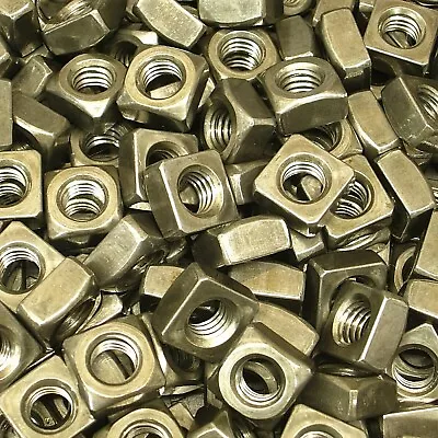 (250) 3/8 -16 Regular Square Nut Coarse Thread Unplated Plain Finish Steel • $38.49