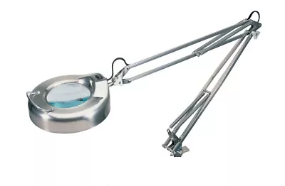 Realspace™ Clamp-On Magnifier Task Lamp Adjustable Height 48 H Satin Nickel • $93.99