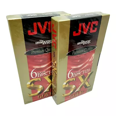JVC VHS Video Cassette Tape T-120 SX Premium Quality 2 New Sealed Lot • $5