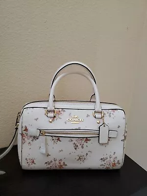 Coach Rowan Satchel With Rose Bouquet Print • $225